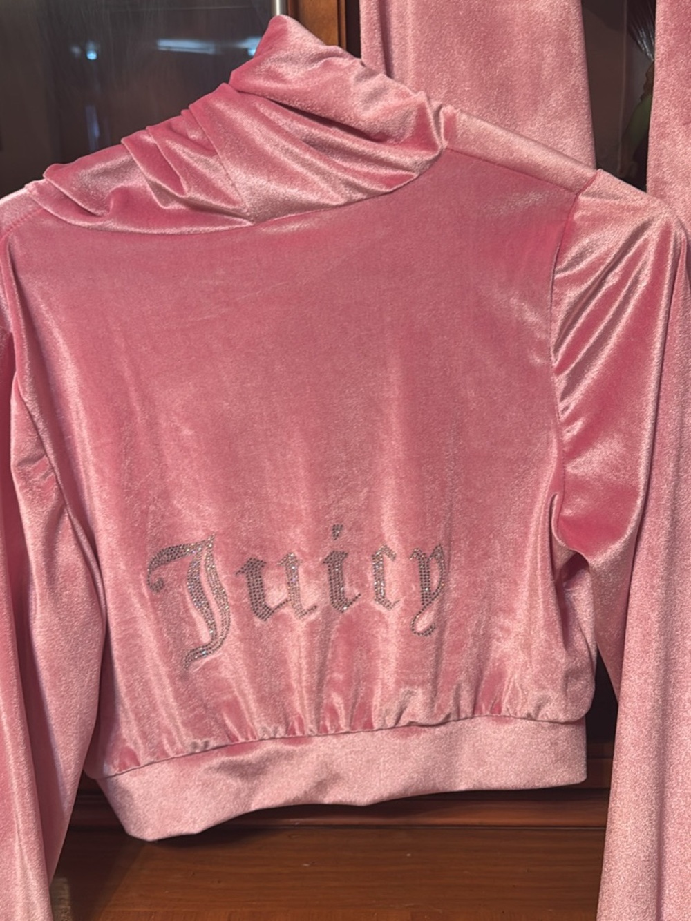 Juicy Couture Pink Velvet Teddy Jacket with Rhinestone Logo